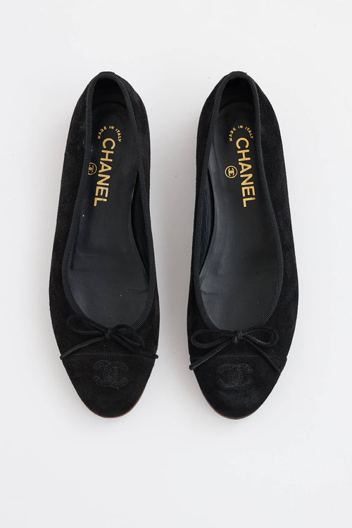 Chanel Suede CC Ballet Flat