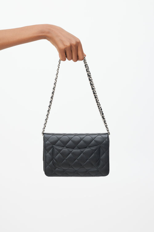 Chanel Black Caviar Leather Wallet On Chain Bag