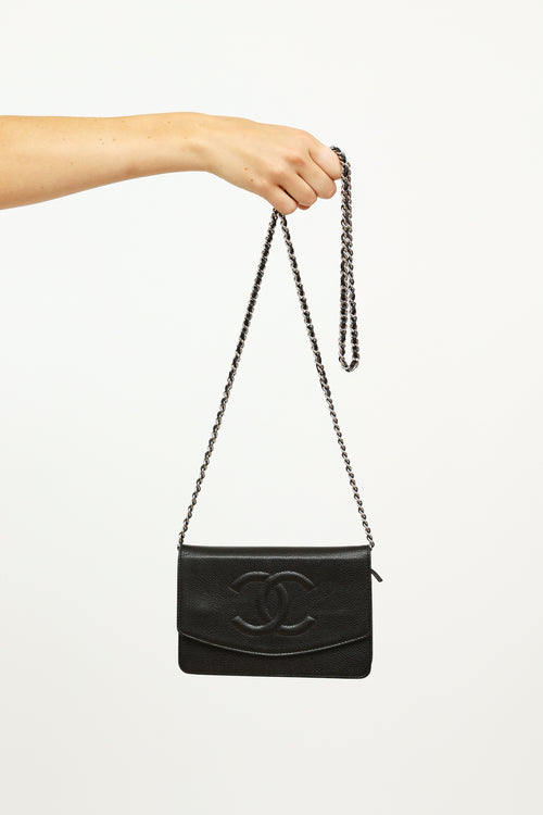 Chanel 2009/10 Black Caviar Timeless Wallet on Chain
