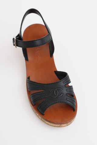 Chanel2017 CC Cork Wedge Sandal