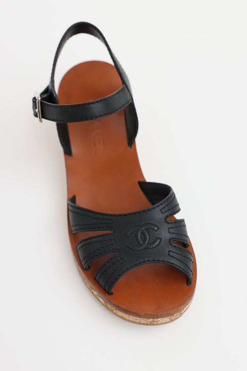 Chanel2017 CC Cork Wedge Sandal