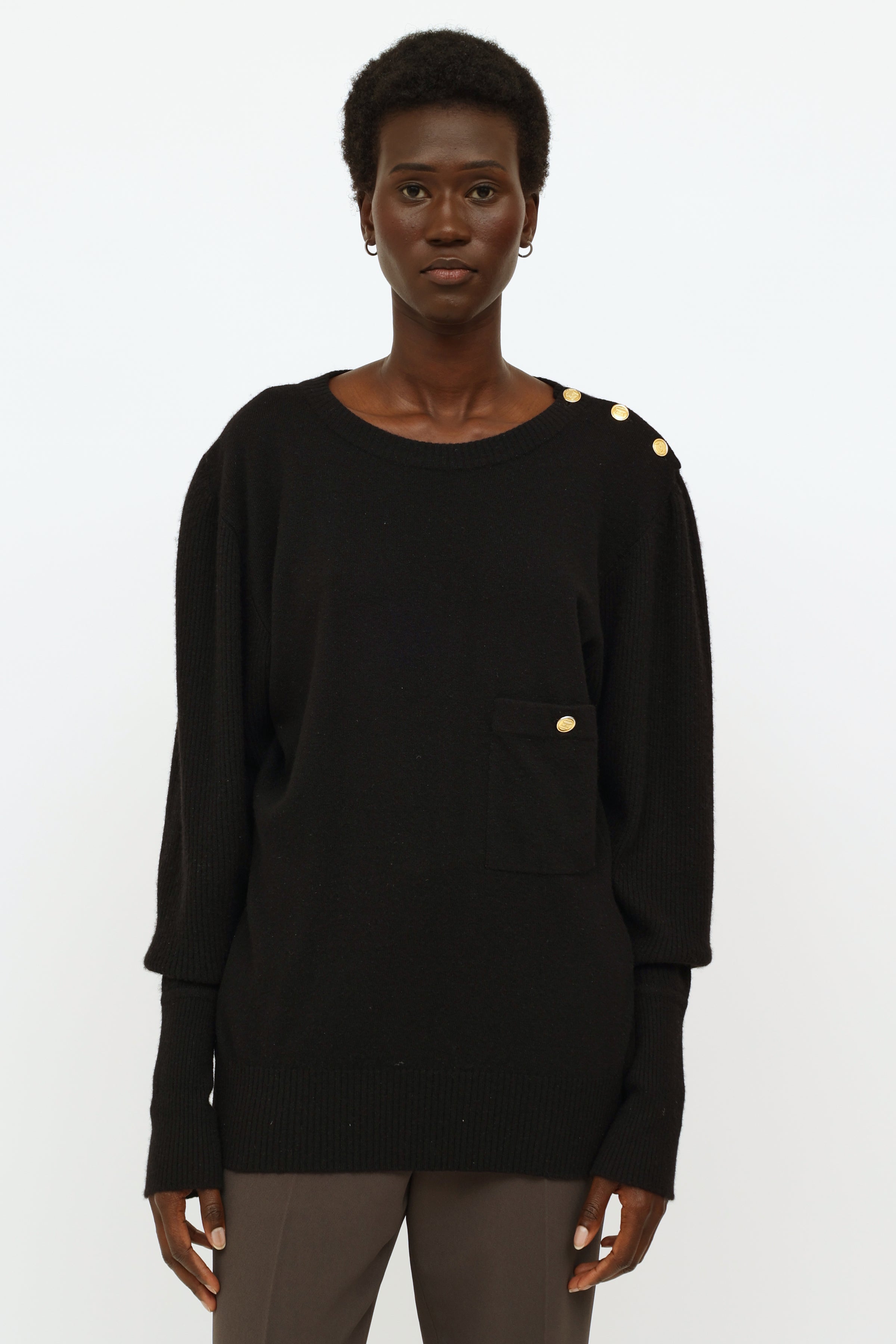 Chanel // Black Cashmere Longsleeve Top – VSP Consignment