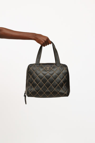 Chanel // Black & Silver Classic Double Flap Shoulder Bag – VSP