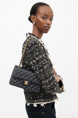 Chanel Black Leather Small Double Flap Bag