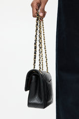 Chanel Black Leather Small Double Flap Bag