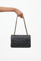 Chanel Black Leather Small Double Flap Bag