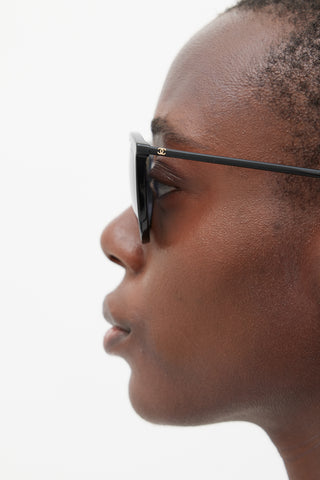 Chanel Black & Gold 5382 Circular Sunglasses