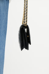 Chanel Black & Gold Caviar Wallet On Chain