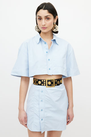 Chanel Black & Gold Coin Leather Belt