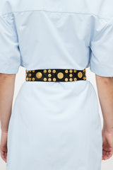 Chanel Black & Gold Coin Leather Belt