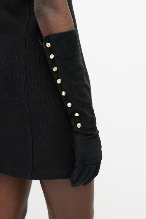 Chanel Black & Gold Jewel Leather Glove
