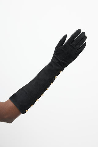 Chanel Black & Gold Jewel Leather Glove