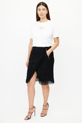 Chanel Black & Gold Tweed Pencil Skirt