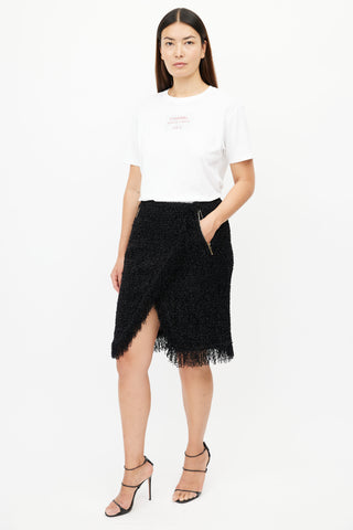 Chanel Black & Gold Tweed Pencil Skirt