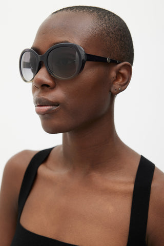 Chanel Black Gradient 5156A Oversized Round Sunglasses