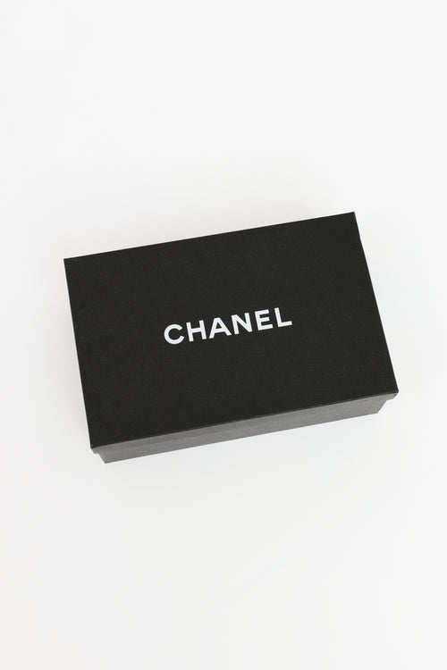 Chanel Grey & Black Suede Chain Flip Flop