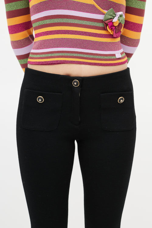 Chanel Black Knit Stirrup Pant