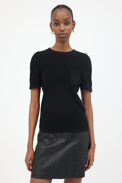 Chanel 2024 Ribbed CC Clover Top