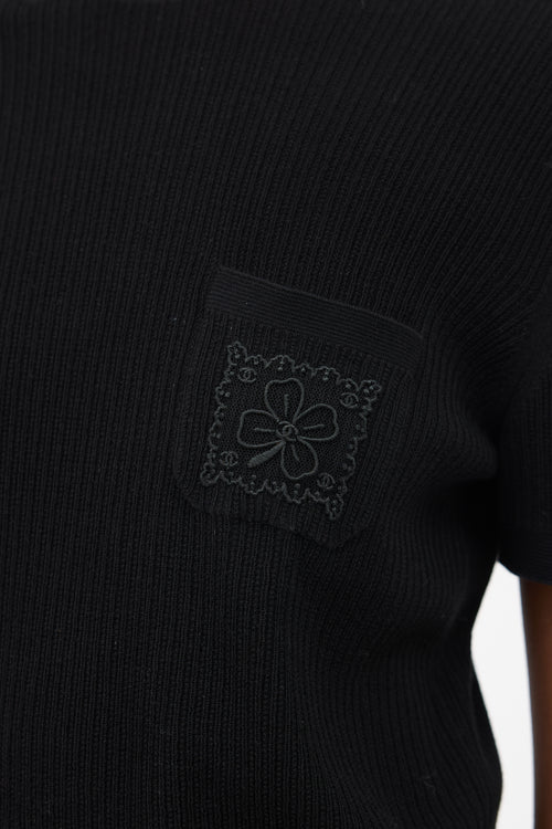 Chanel 2024 Ribbed CC Clover Top