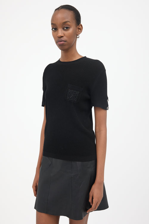 Chanel 2024 Ribbed CC Clover Top