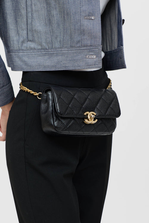 Chanel SS 2022 Leather Melody Waist Bag