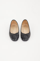 Chanel Black Patent Leather Bow Flat
