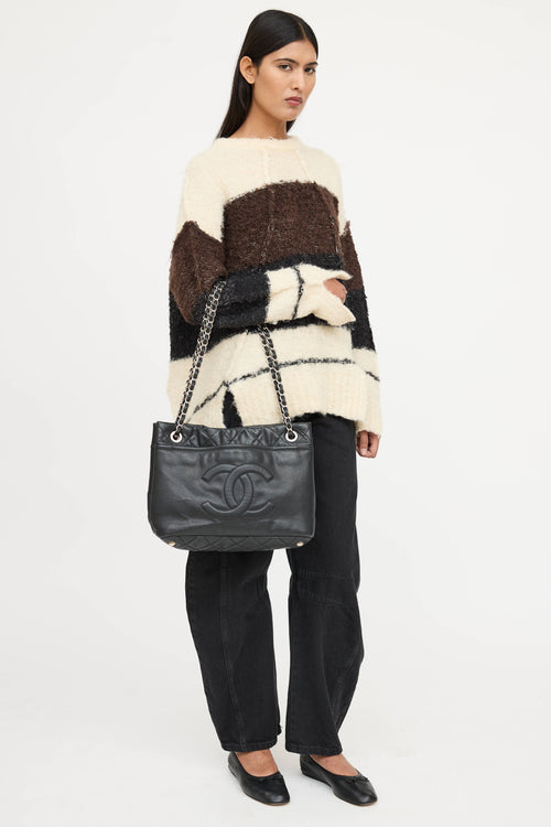 Chanel 2009 Leather Timeless Soft Shopper Tote Bag