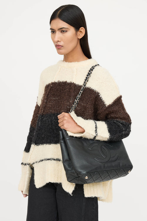 Chanel 2009 Leather Timeless Soft Shopper Tote Bag