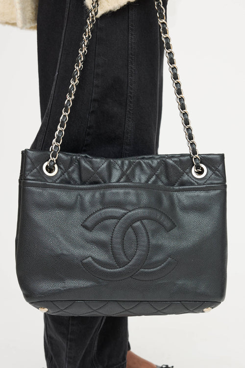 Chanel 2009 Leather Timeless Soft Shopper Tote Bag