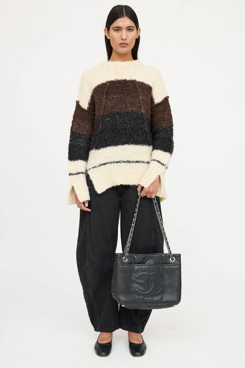 Chanel 2009 Leather Timeless Soft Shopper Tote Bag