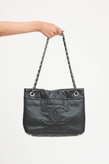 Chanel 2009 Leather Timeless Soft Shopper Tote Bag
