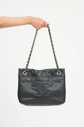 Chanel 2009 Leather Timeless Soft Shopper Tote Bag