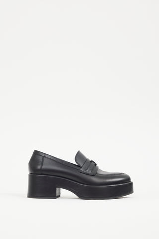 Chanel Black Leather Platform Loafer