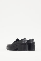 Chanel Black Leather Platform Loafer