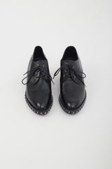 Chanel Black Leather Block Heel Oxford