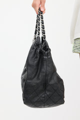 Chanel Black Leather Coco Cabas Tote