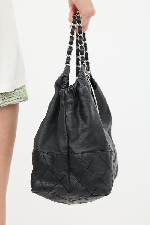 Chanel Black Leather Coco Cabas Tote