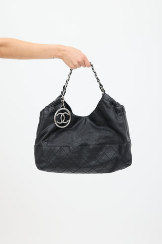 Chanel Black Leather Coco Cabas Tote