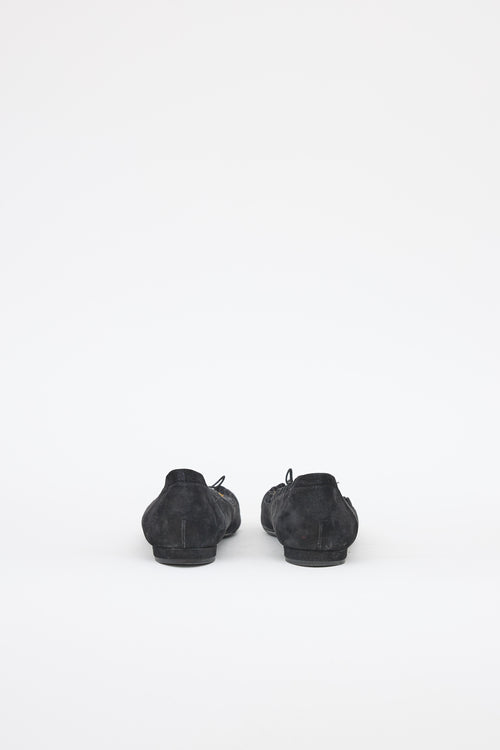 Chanel Suede Scalloped Flat