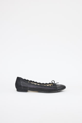 Chanel Suede Scalloped Flat