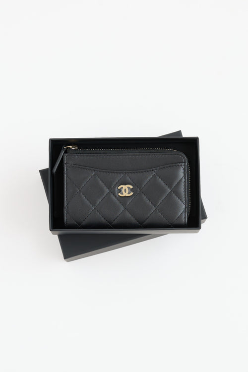 Chanel Quilted Leather Classic CC Zipped Cardholder