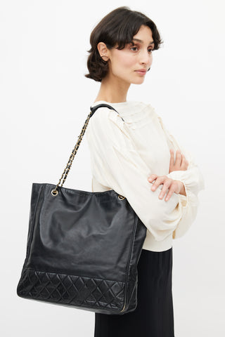Chanel // Black Lambskin Bubble Quilted Tote Bag – VSP Consignment
