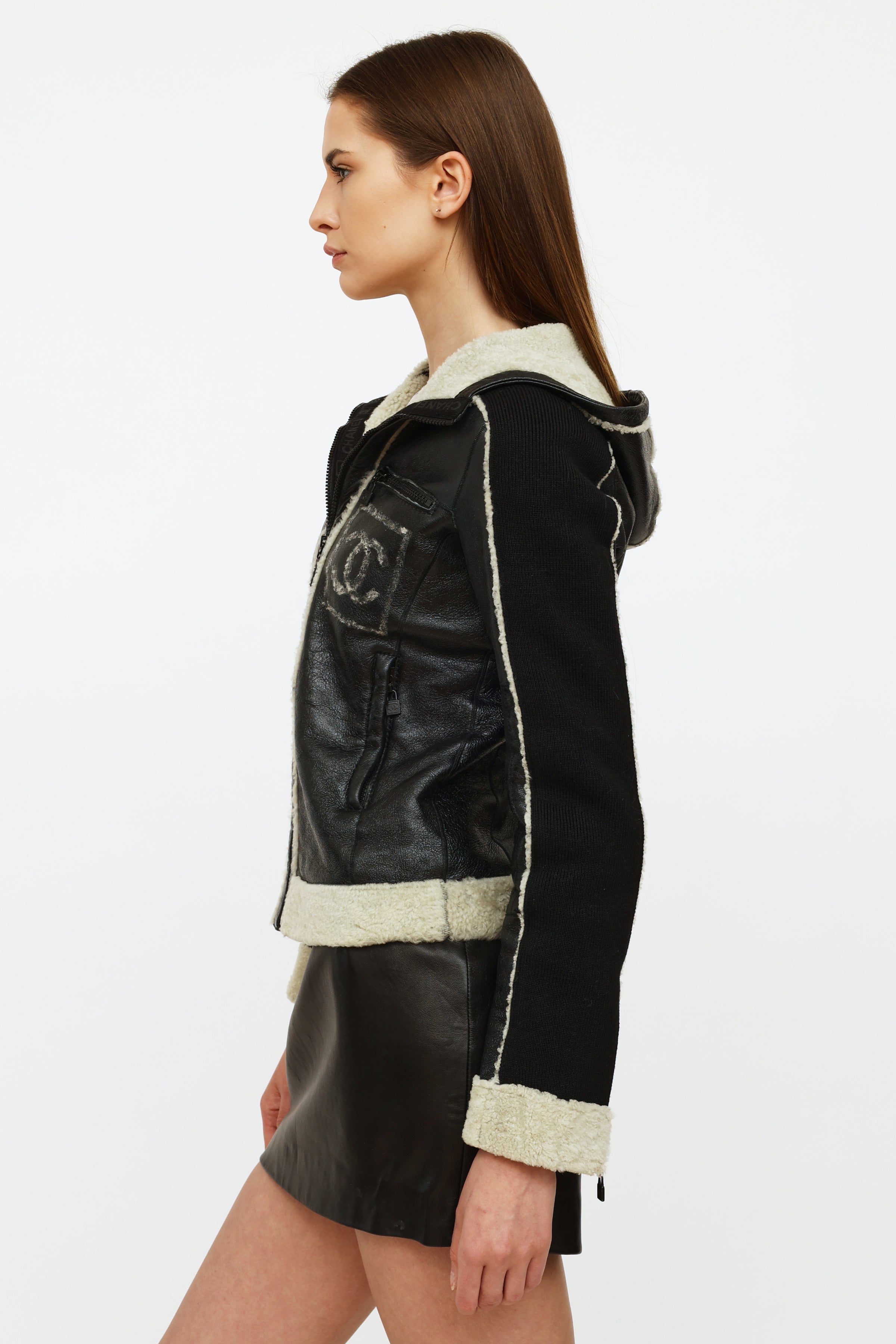 Chanel // 2008 Black Leather & Shearling Jacket – VSP Consignment