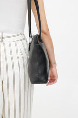 1990s Black Leather Tote