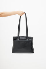 1990s Black Leather Tote