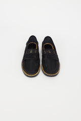 Chanel Black Mesh & Pearl CC Logo Loafer