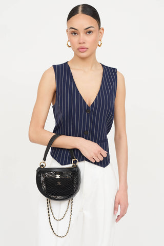 Chanel 2025 Mesh Leather Chain Bag