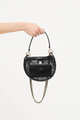 Chanel 2025 Mesh Leather Chain Bag