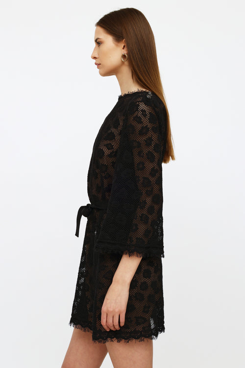 Chanel Black Knit Mesh Mini Dress