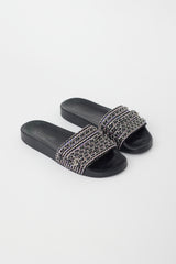 Chanel Black & Multi Chain CC Rubber Slide
